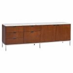 florence knoll mid century marble and chrome executive cabinet credenza