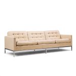 florence knoll mid century relaxed chrome sofa