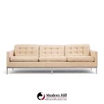 florence knoll mid century relaxed chrome sofa