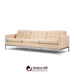 florence knoll mid century relaxed chrome sofa