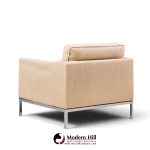 florence knoll mid century relaxed cube club lounge chairs - pair