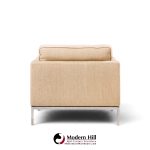 florence knoll mid century relaxed cube club lounge chairs - pair