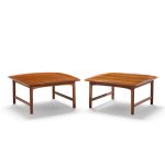 folke ohlsson for dux mid century swedish teak side end tables - pair
