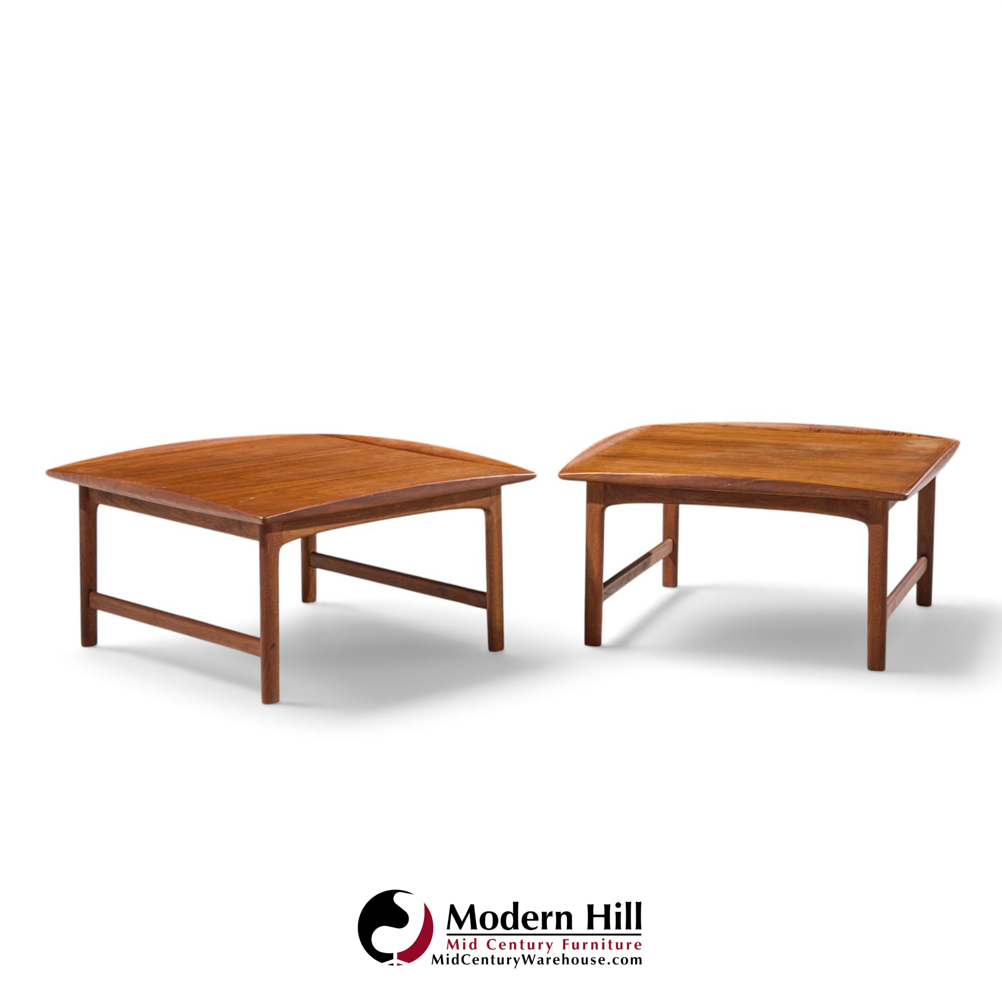 folke ohlsson for dux mid century swedish teak side end tables - pair