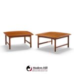 folke ohlsson for dux mid century swedish teak side end tables - pair