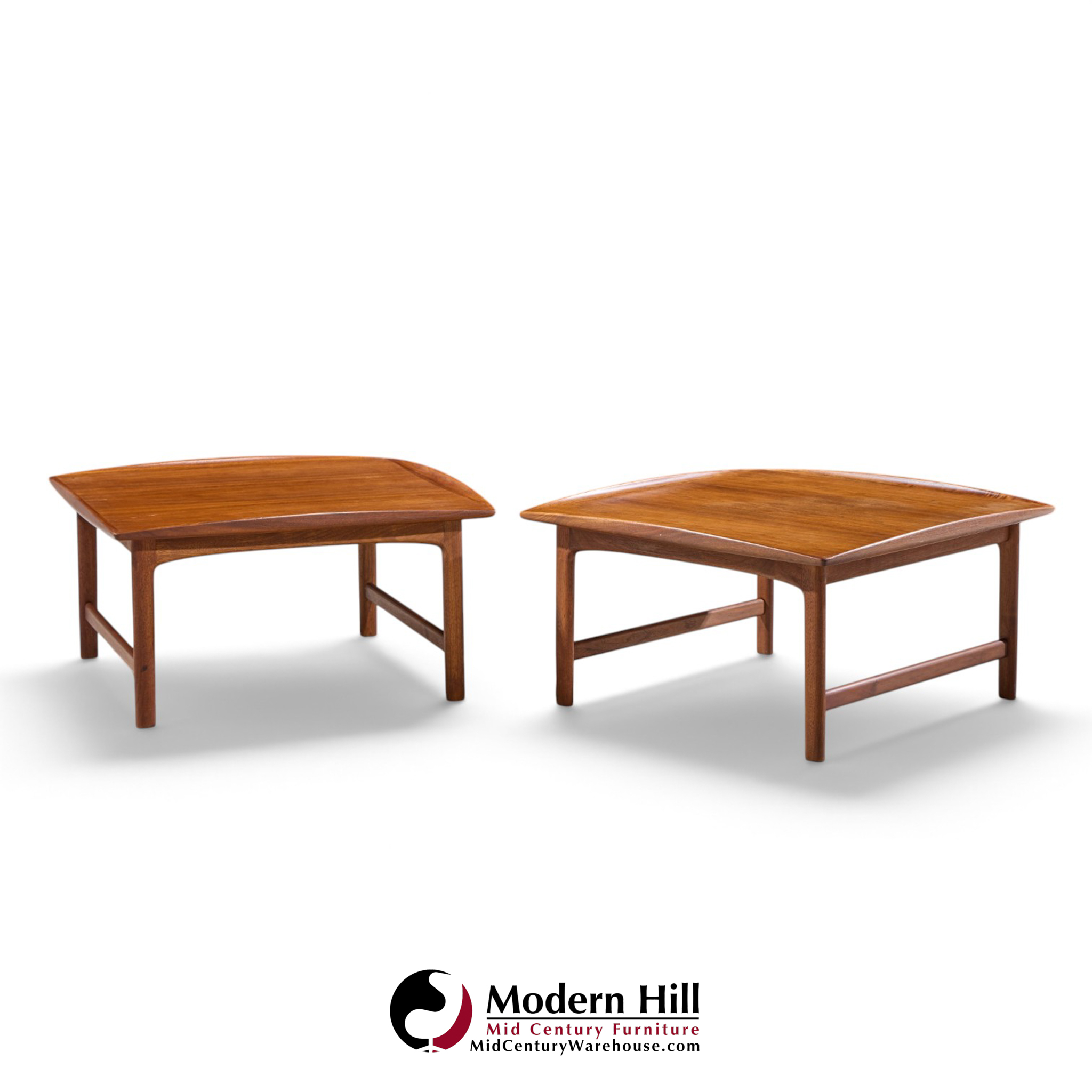 folke ohlsson for dux mid century swedish teak side end tables - pair
