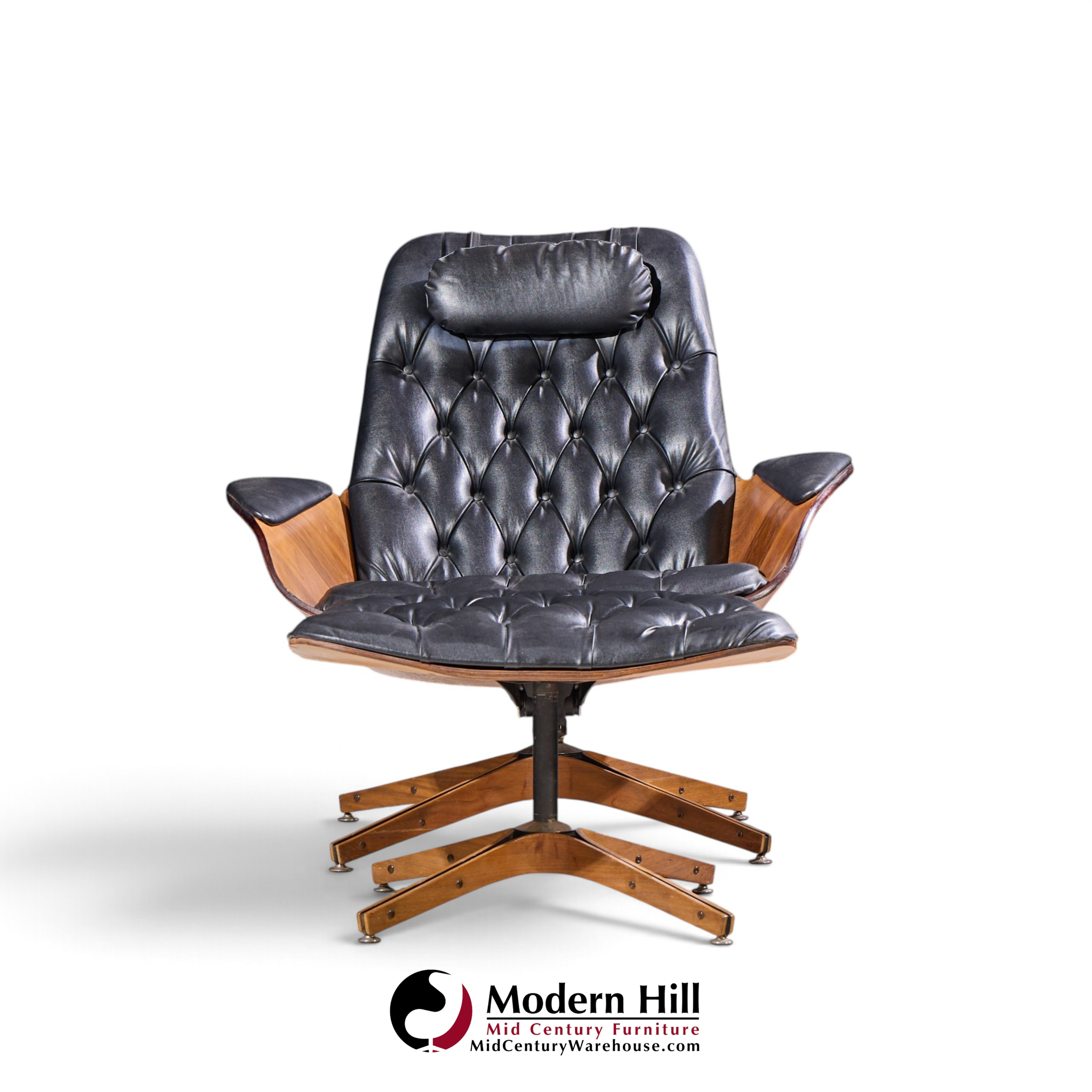 george mulhauser for plycraft mr chair mid century lounge chair and ottoman