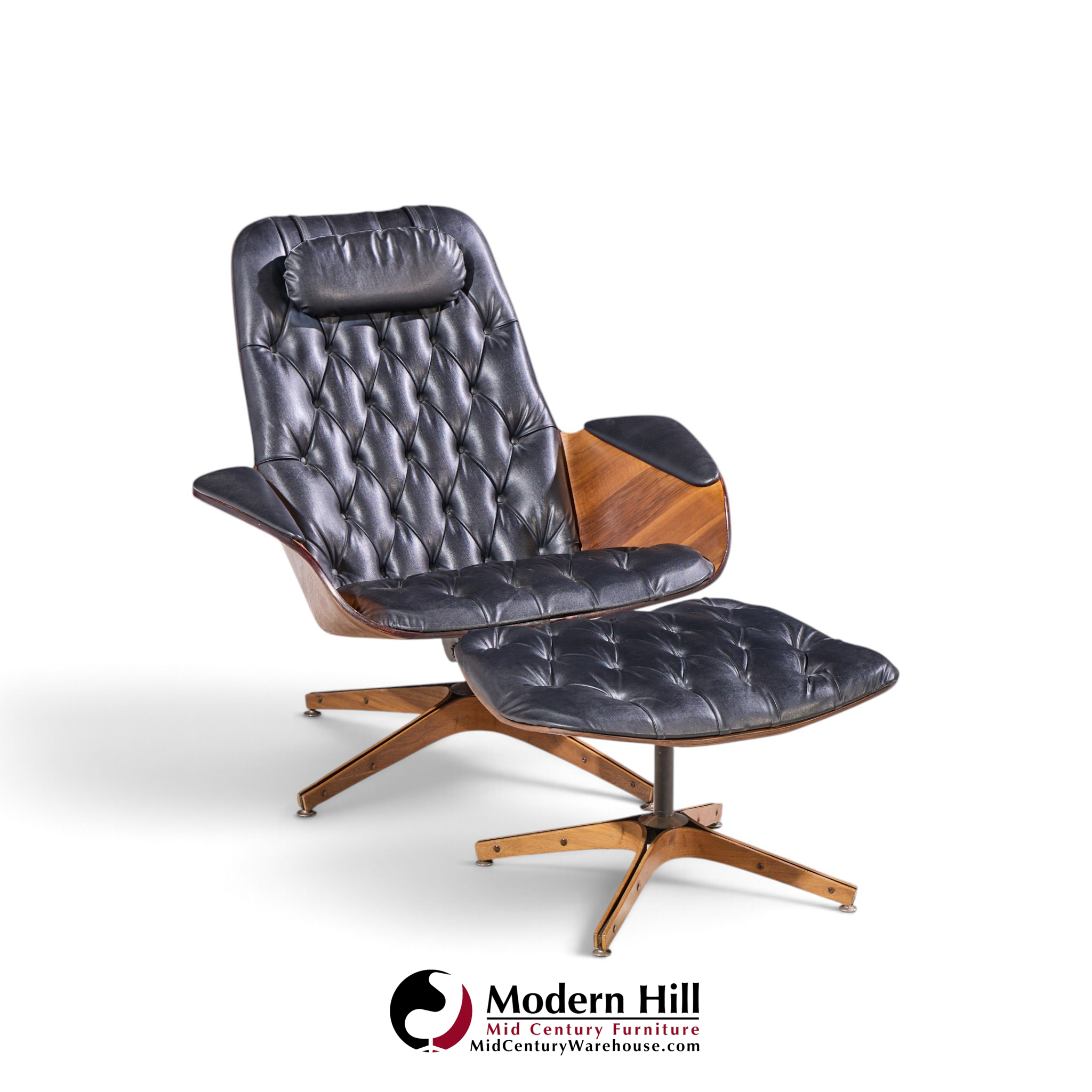 george mulhauser for plycraft mr chair mid century lounge chair and ottoman