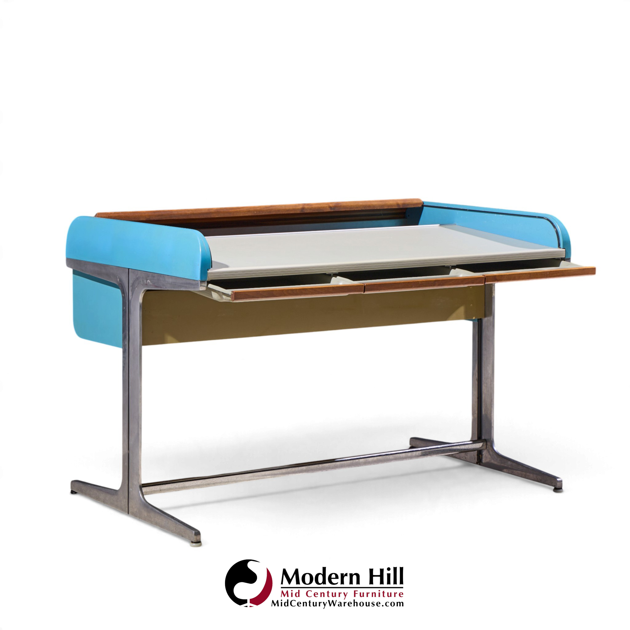 george nelson for herman miller action office mid century rolltop desk
