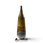 gertrud and otto natzler mid century dark cat's eye reduction fired glaze cylindrical tall bottle