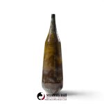 gertrud and otto natzler mid century dark cat's eye reduction fired glaze cylindrical tall bottle