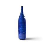 gertrud and otto natzler mid century lapis blue glaze cylindrical tall bottle