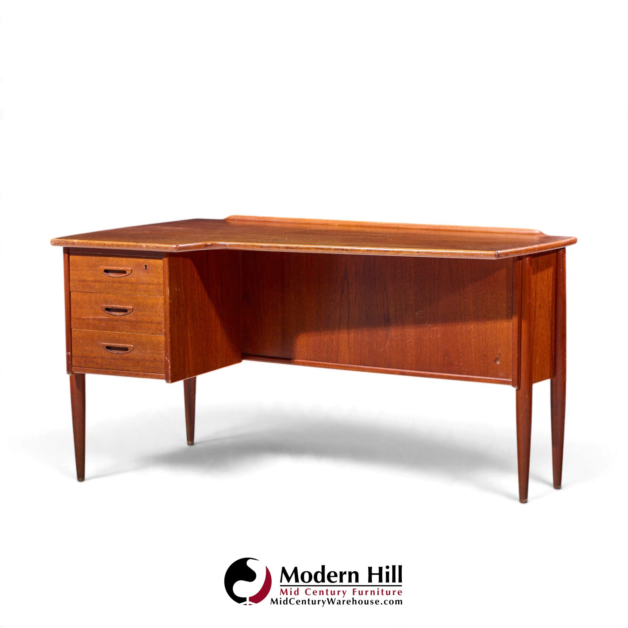 göran strand mid century swedish teak boomerang desk