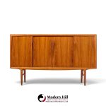 gunni omann mid century danish teak high sliding door credenza