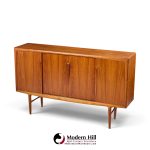 gunni omann mid century danish teak high sliding door credenza
