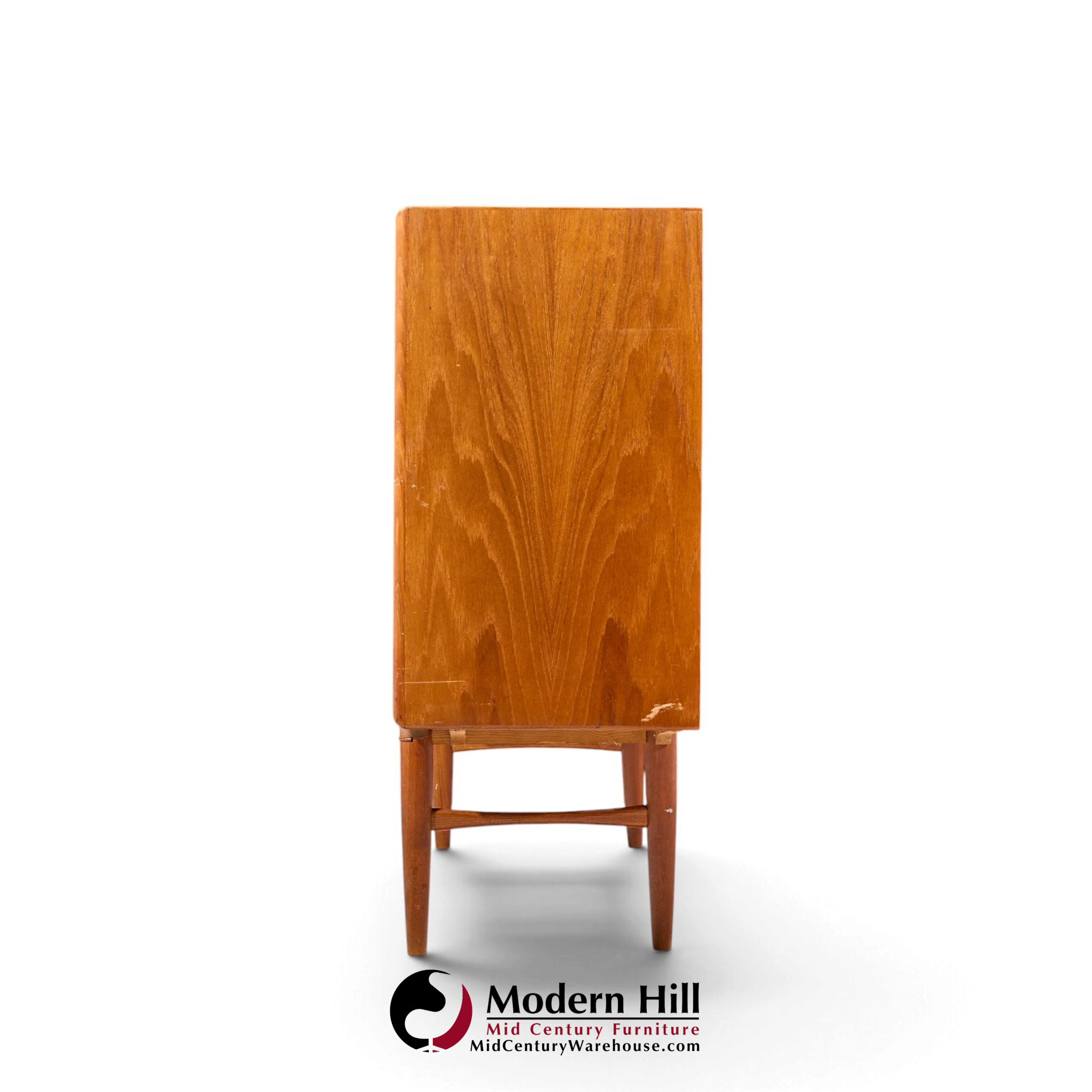 gunni omann mid century danish teak high sliding door credenza