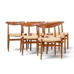 hans wegner for madsen mid century dining chairs - set of 6