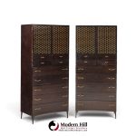 heywood wakefield contessa mid century armoires - pair
