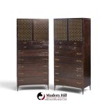 heywood wakefield contessa mid century armoires - pair