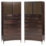 heywood wakefield contessa mid century armoires - pair