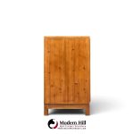 hickory manufacturing mid century walnut and brass campaign credenza