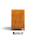 hickory manufacturing mid century walnut and brass campaign dresser