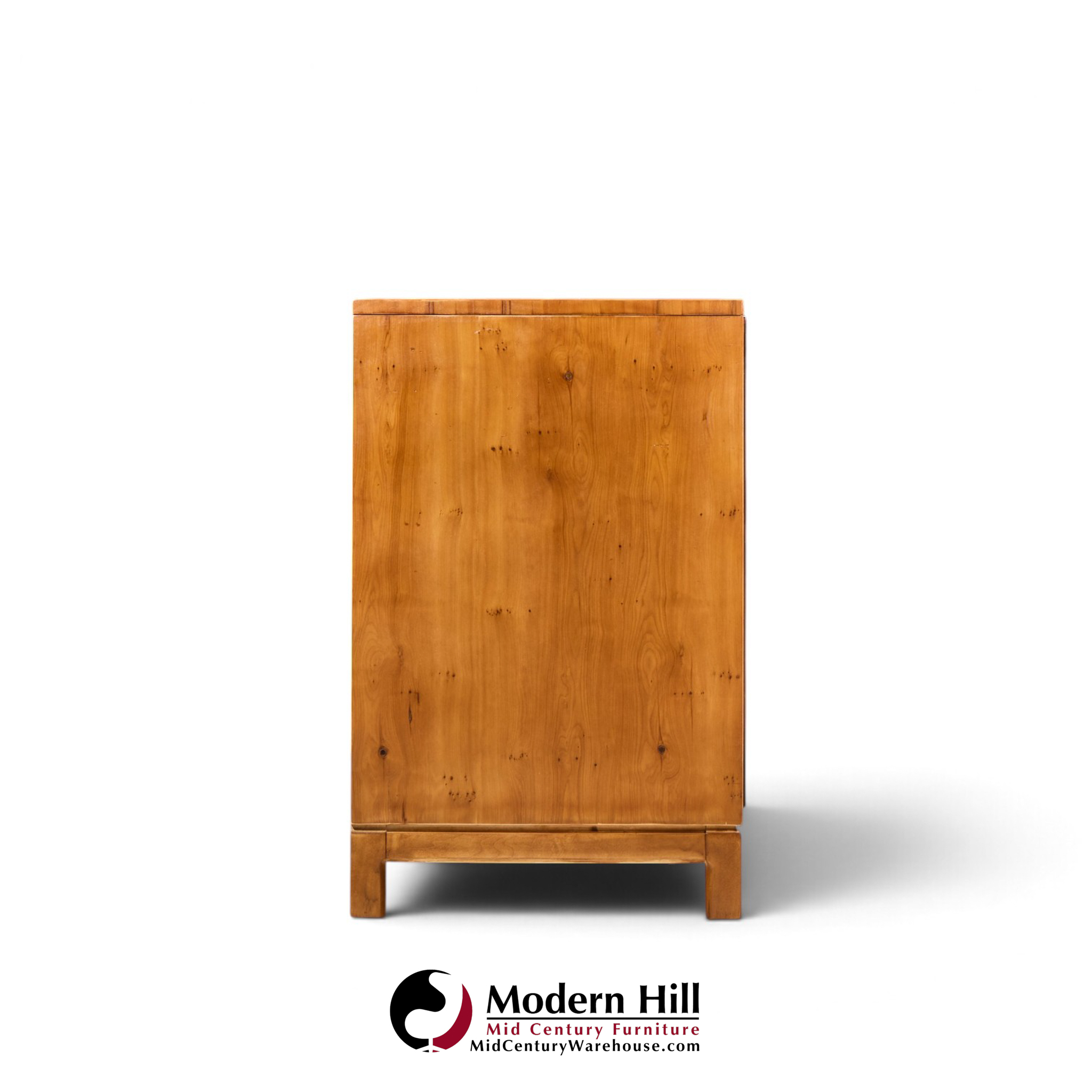 hickory manufacturing mid century walnut and brass campaign dresser