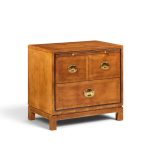 hickory manufacturing mid century walnut and brass campaign nightstand