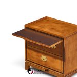 hickory manufacturing mid century walnut and brass campaign nightstand