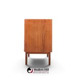 jack cartwright for founders mid century walnut and cane credenza with hutch