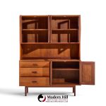 jack cartwright for founders mid century walnut and cane credenza with hutch