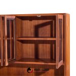 jack cartwright for founders mid century walnut and cane credenza with hutch