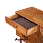 jack cartwright for founders mid century walnut and cane credenza with hutch