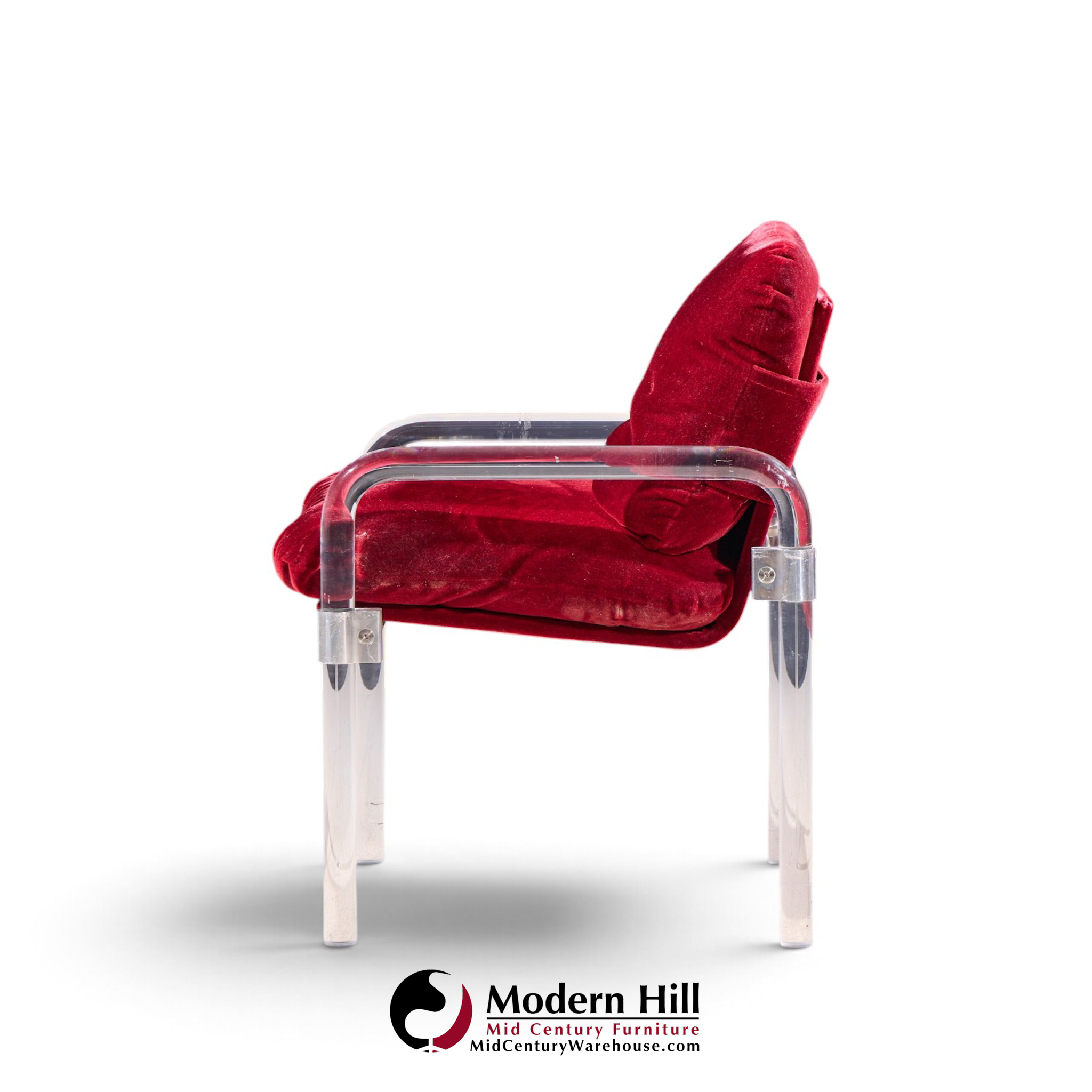 jeff messerschmidt pipeline series ii mid century lucite and aluminum dining chairs - set of 6