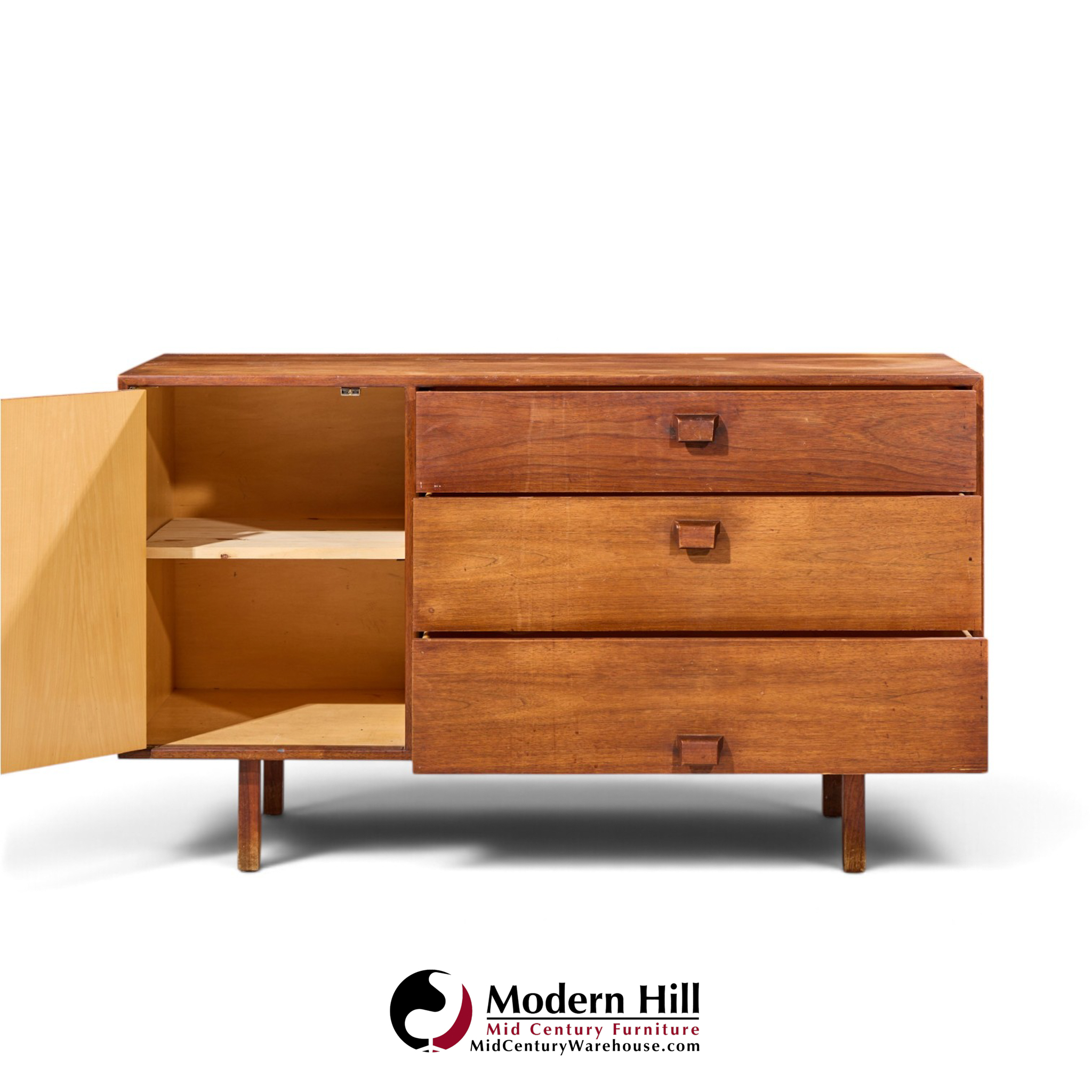 jens risom mid century walnut credenza