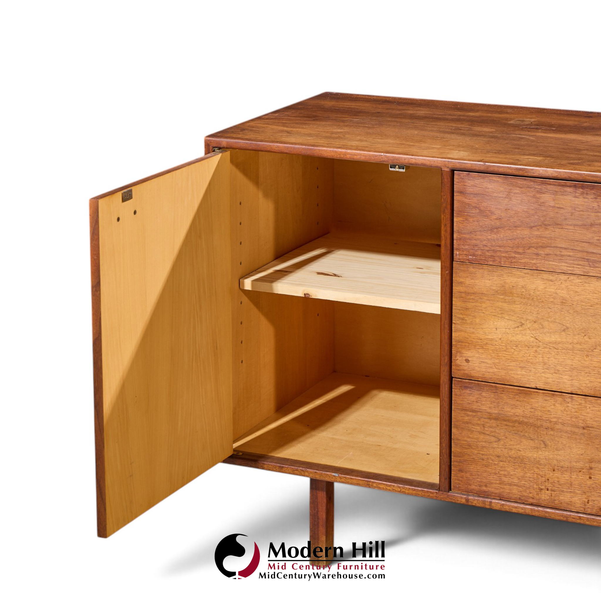 jens risom mid century walnut credenza