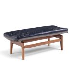 jens risom mid century walnut floating bench