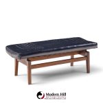 jens risom mid century walnut floating bench