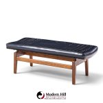 jens risom mid century walnut floating bench