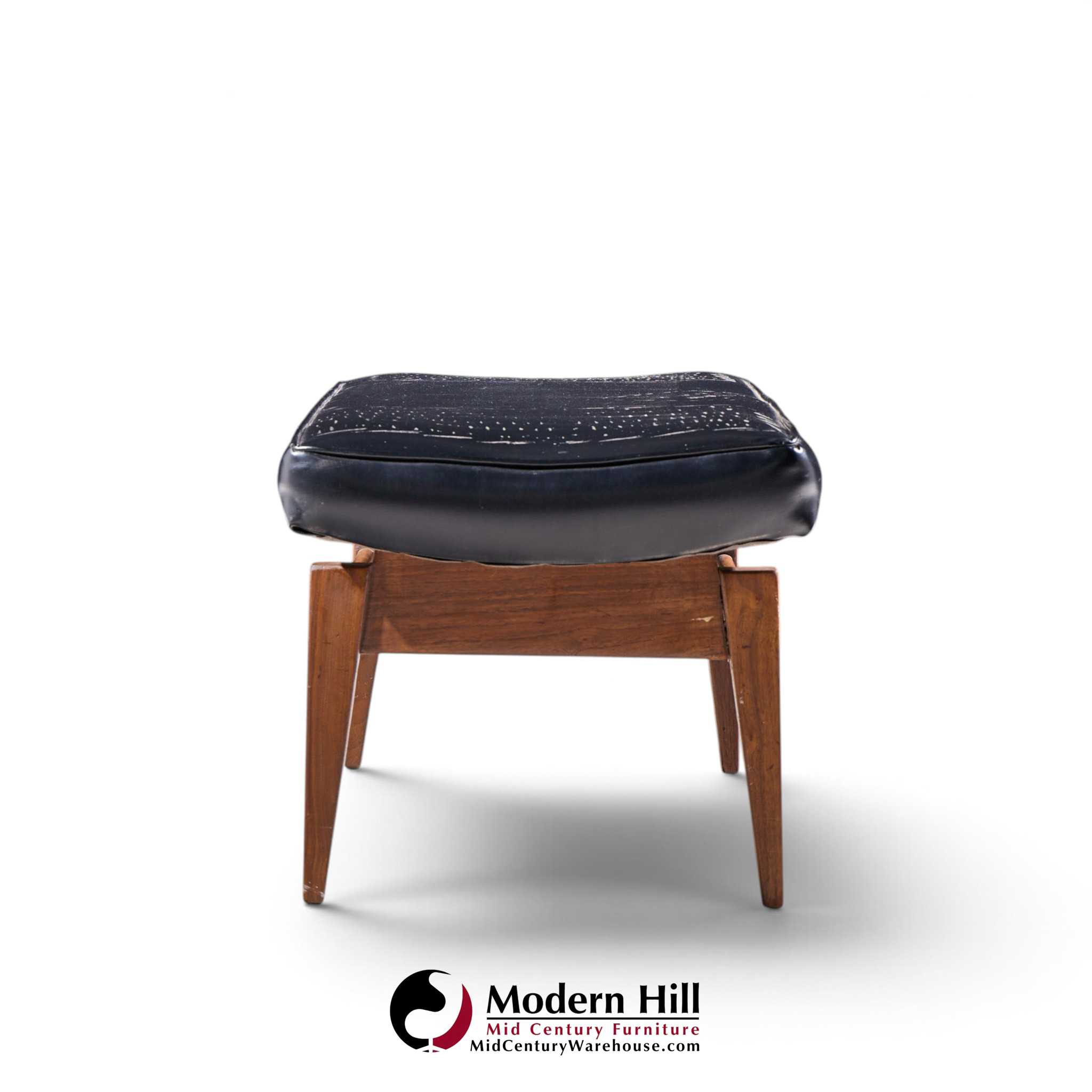 jens risom mid century walnut floating bench