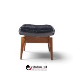 jens risom mid century walnut floating bench