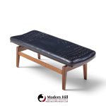 jens risom mid century walnut floating bench