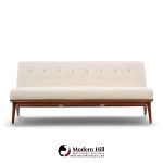 jens risom for knoll mid century walnut settee sofa