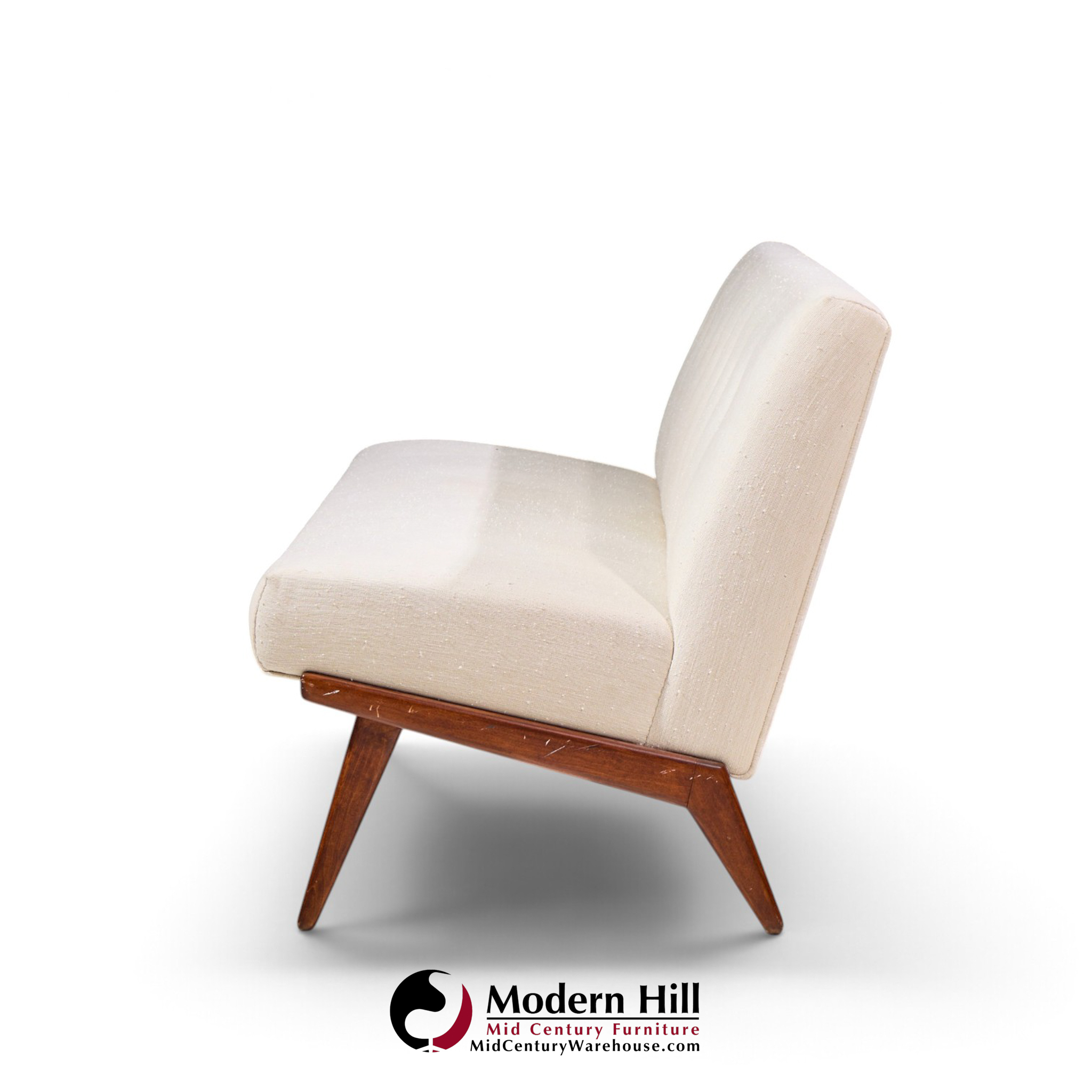 jens risom for knoll mid century walnut settee sofa