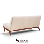 jens risom for knoll mid century walnut settee sofa