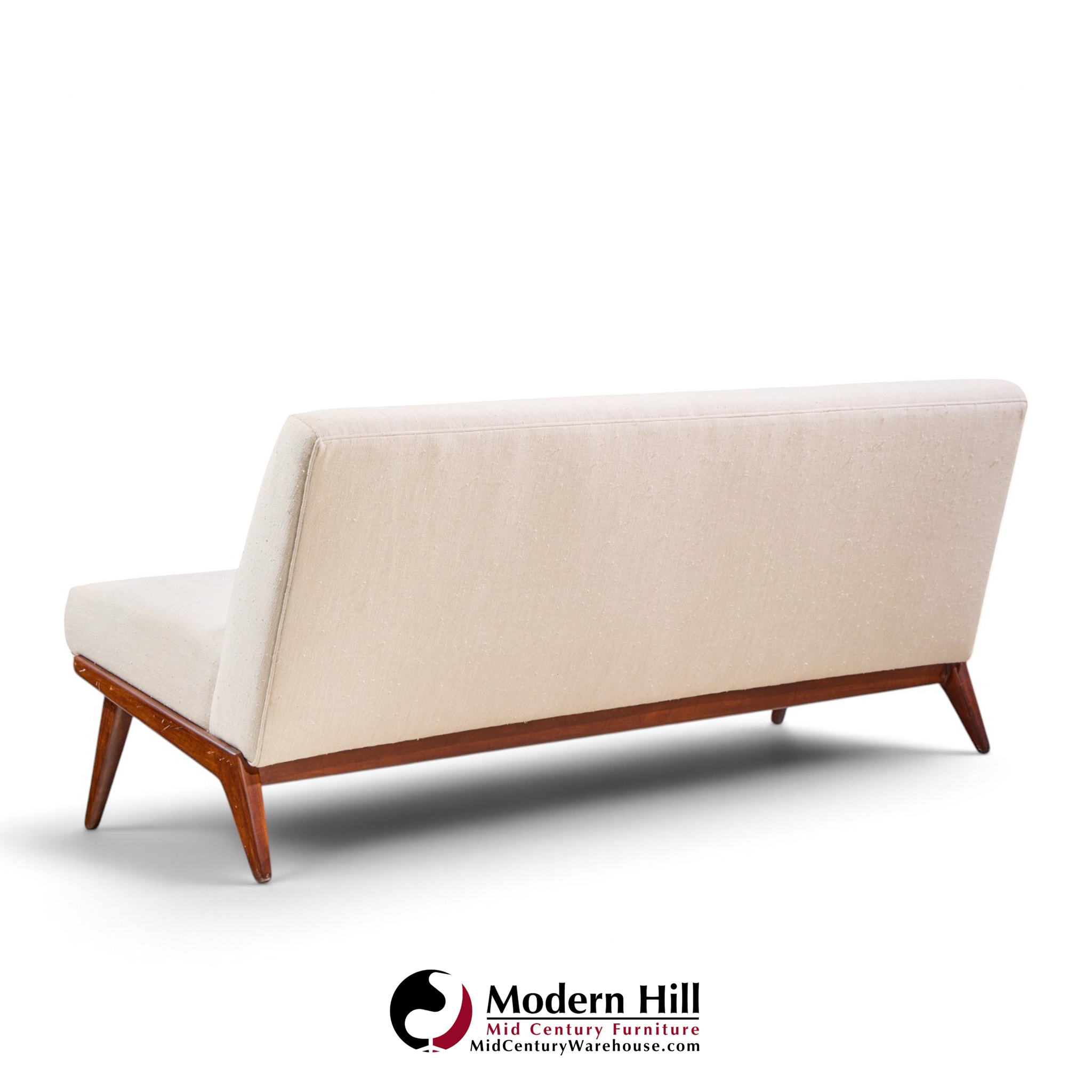 jens risom for knoll mid century walnut settee sofa