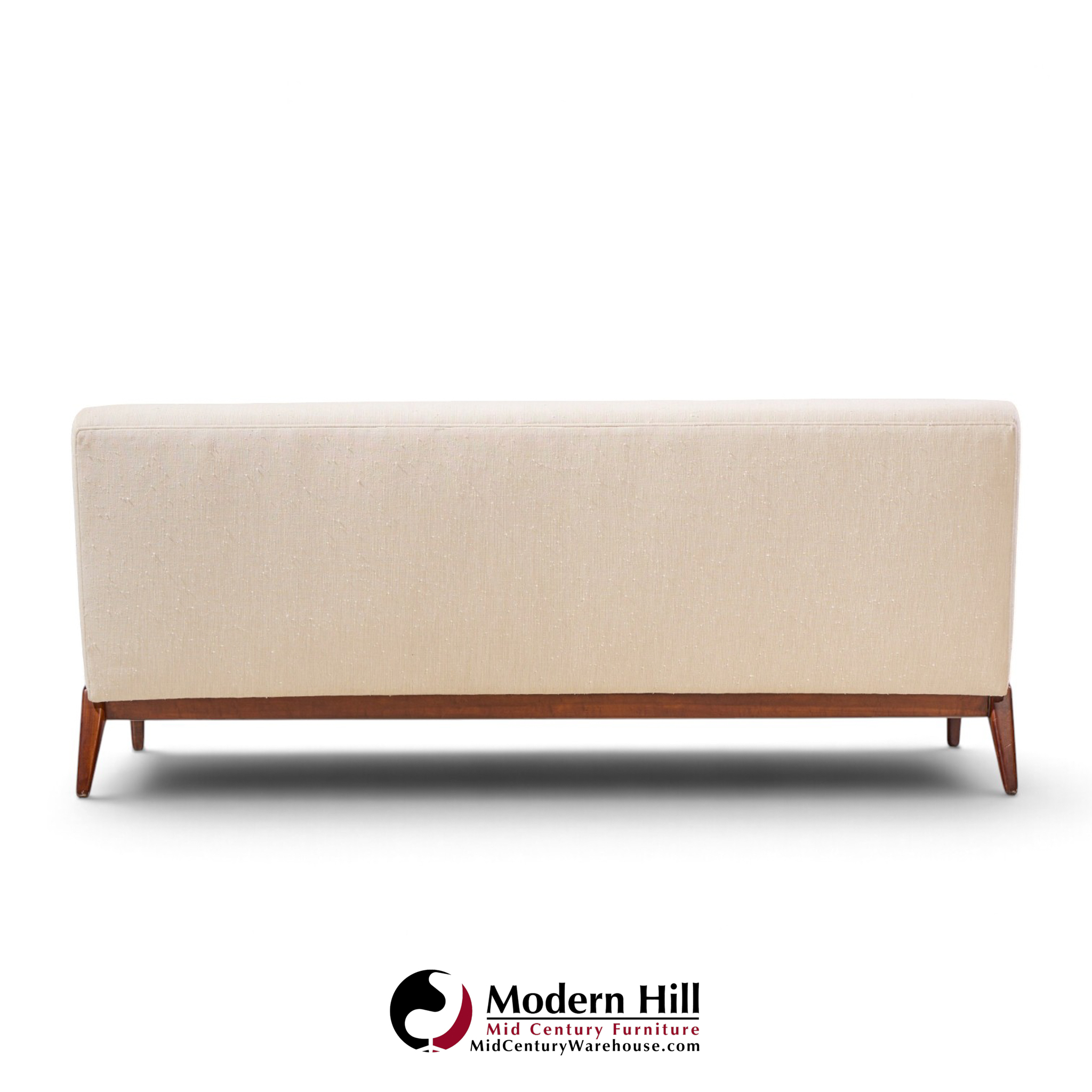 jens risom for knoll mid century walnut settee sofa