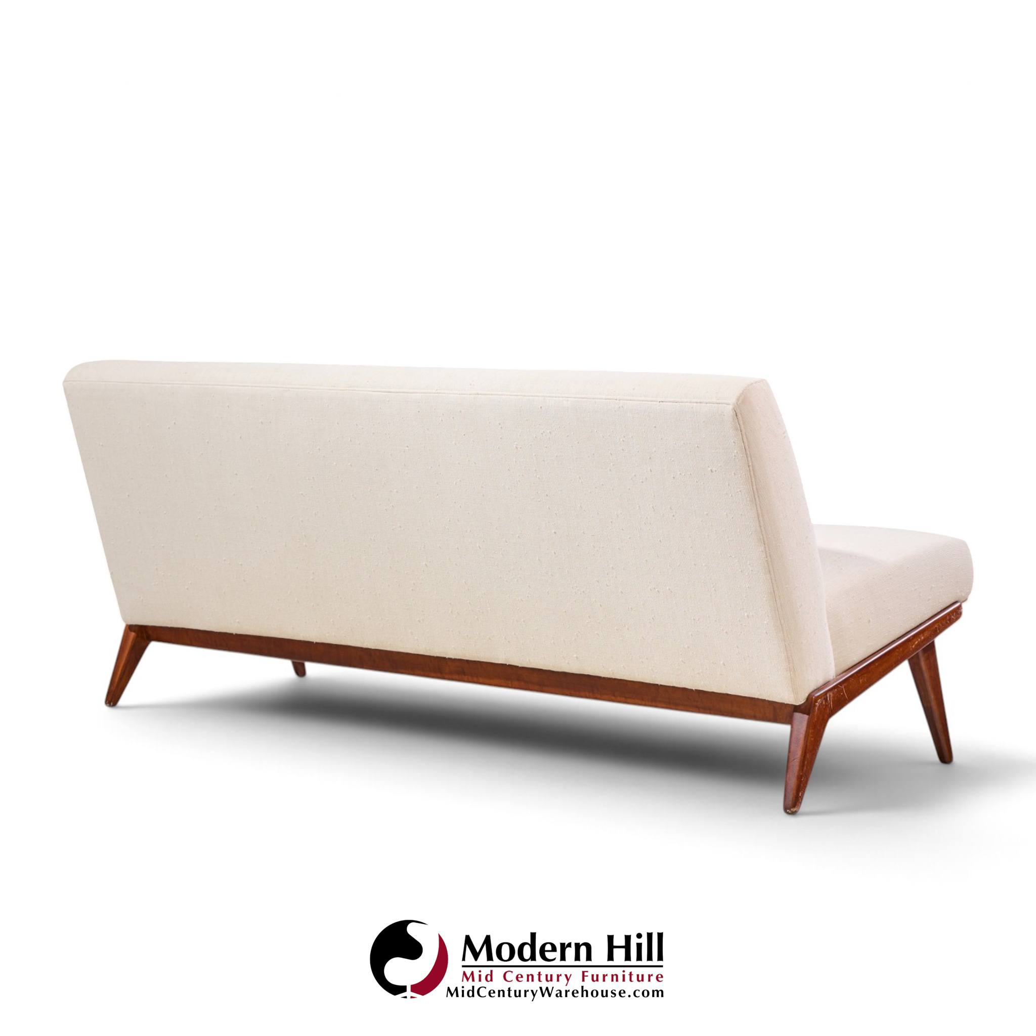 jens risom for knoll mid century walnut settee sofa