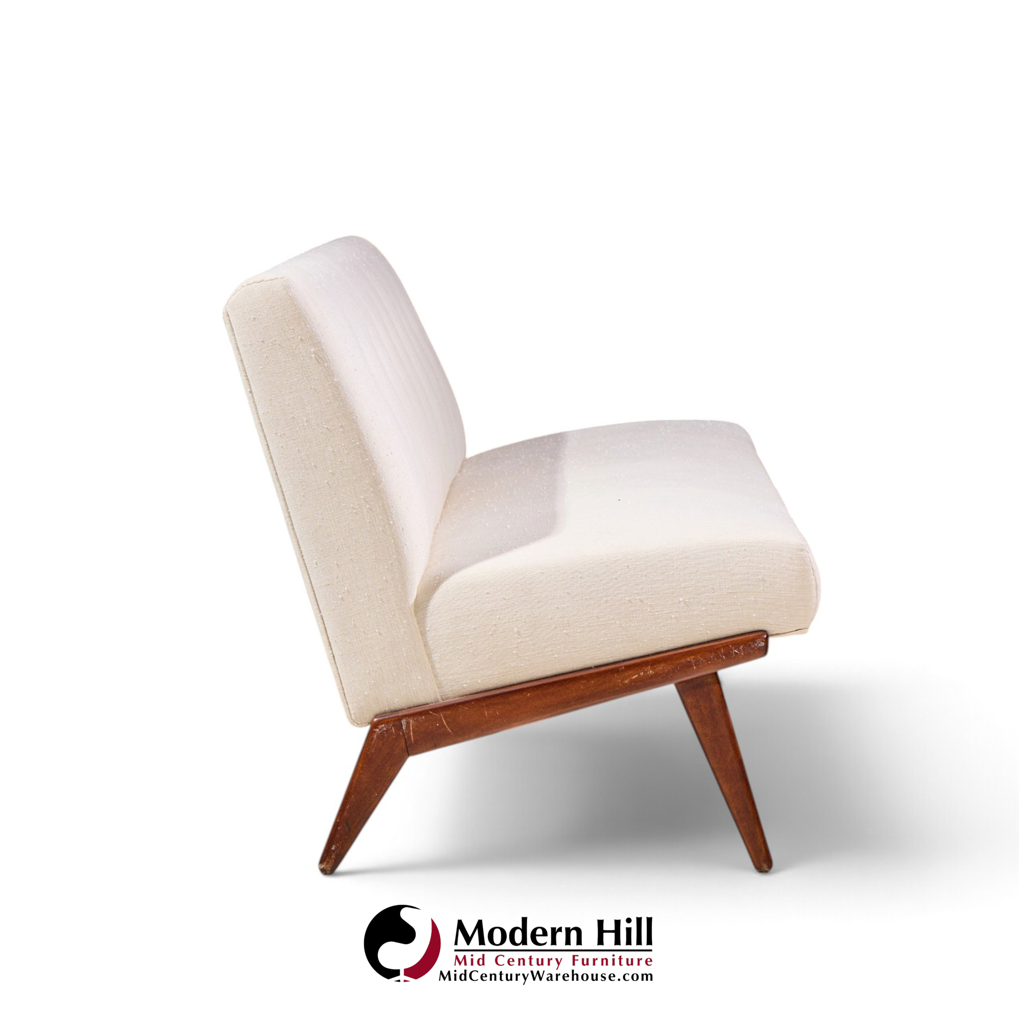 jens risom for knoll mid century walnut settee sofa