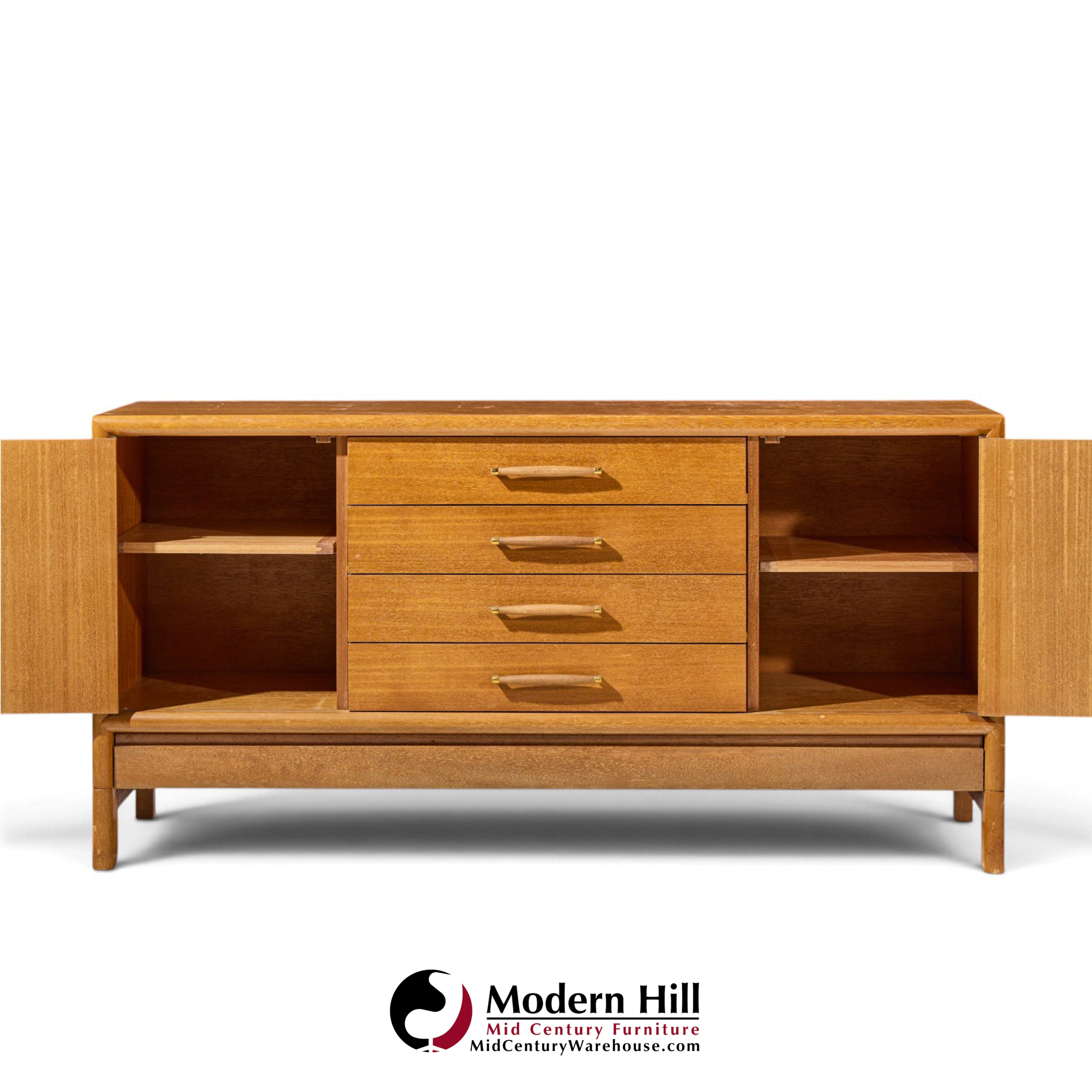john keal for brown saltman mid century bleached mahogany credenza